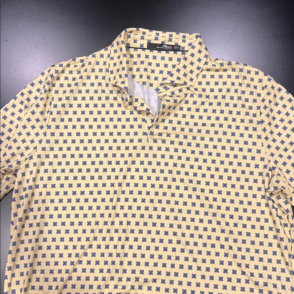 Ralph Lauren RLX Real Men's Polo Shirt - navy and yellow